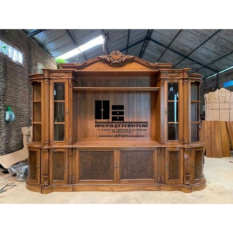 Bufet TV Jati Jepara, Bufet Tv Custom Jati Jepara, Almari Hias Custom Jati Jepara