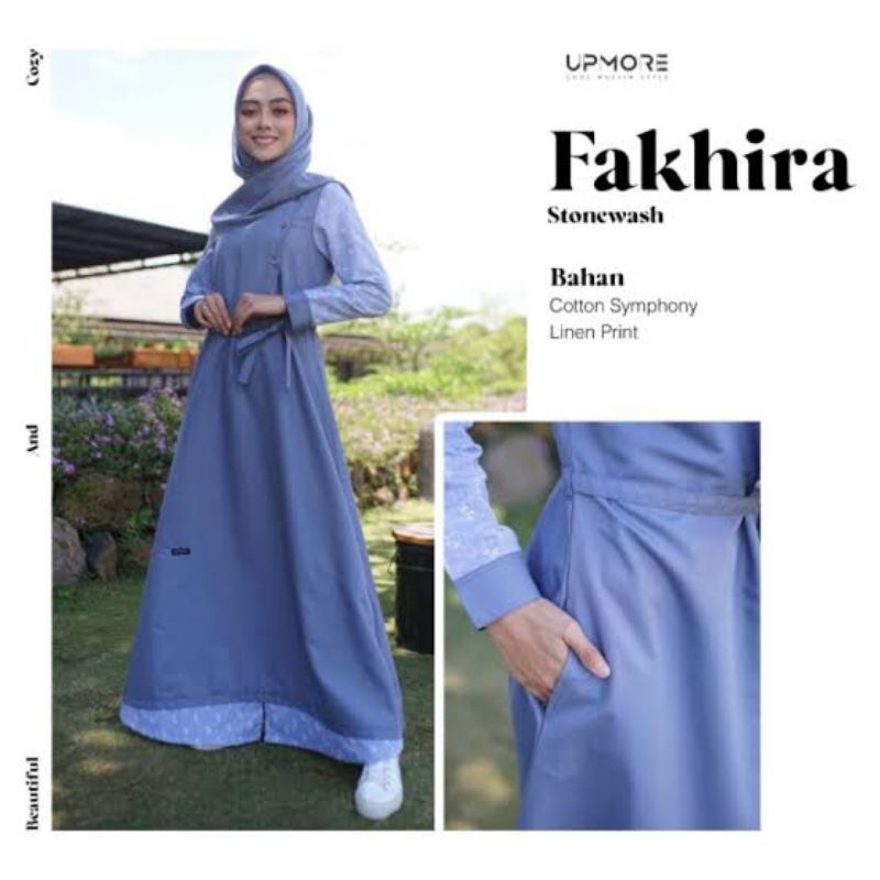 [original]Baju Gamis Dewasa Fakhira Stonewash Upmore