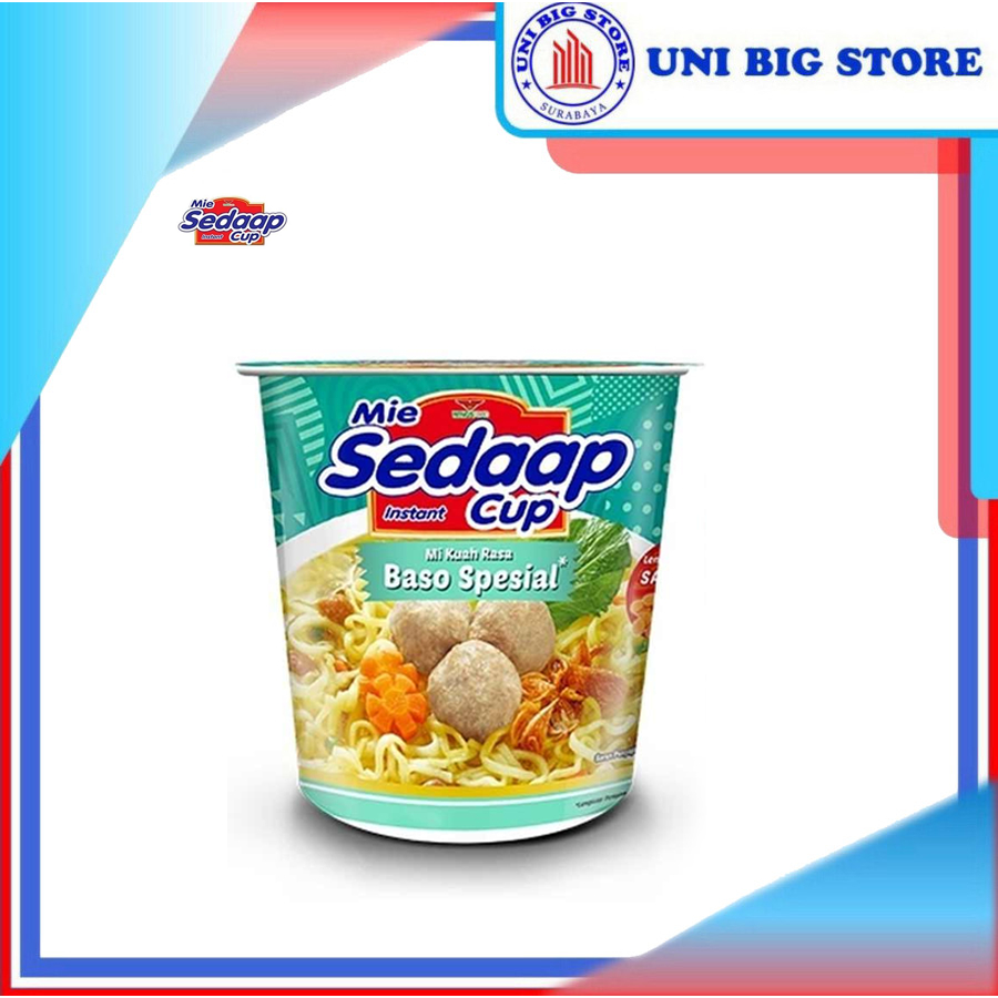 

Mie Sedaap SEDAP CUP Mi Kuah Baso Spesial 77 gr Soup Noodles