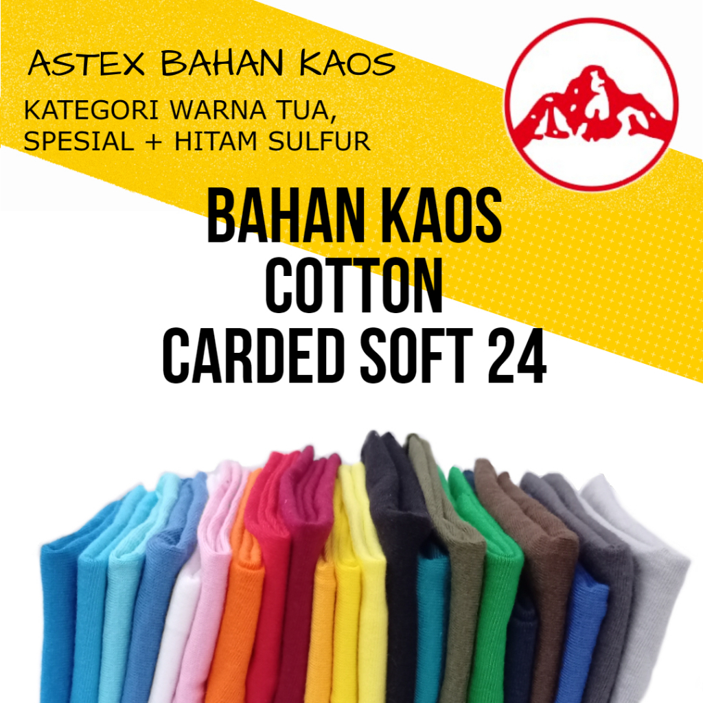 Kain Cotton Carded Soft 24s Per 1 KG Warna Tua dan Spesial Bahan Kain Kaos Katun