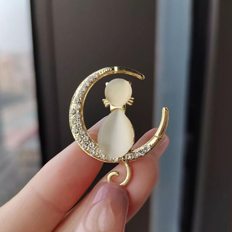 Brooch/Bros Bulan/Bros Bulan Sabit/Bros Kucing/Bros bulan kucing/Bros jilbab/Bros hijab/Bros murah/B