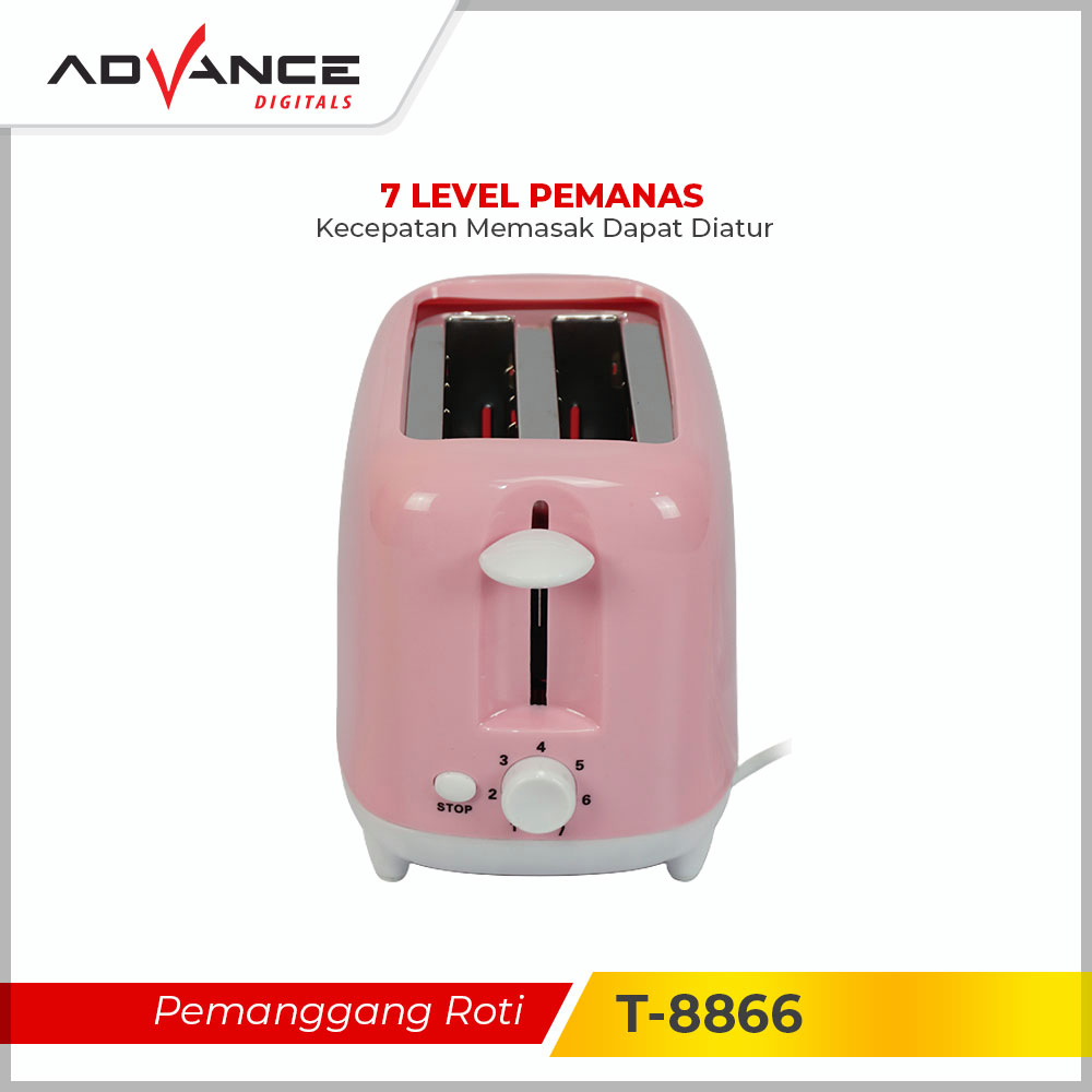 100%Advance Toaster Pangganan Roti 2slice Sandwich Maker Memanggang Memanaskan Roti Toaster Roti T8866 Ready Stock