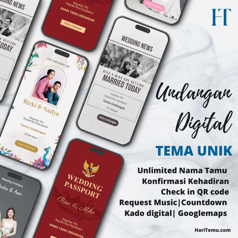UNDANGAN DIGITAL WEBSITE ELEGAN UNIK KORAN PASPOR KOREA QR CODE