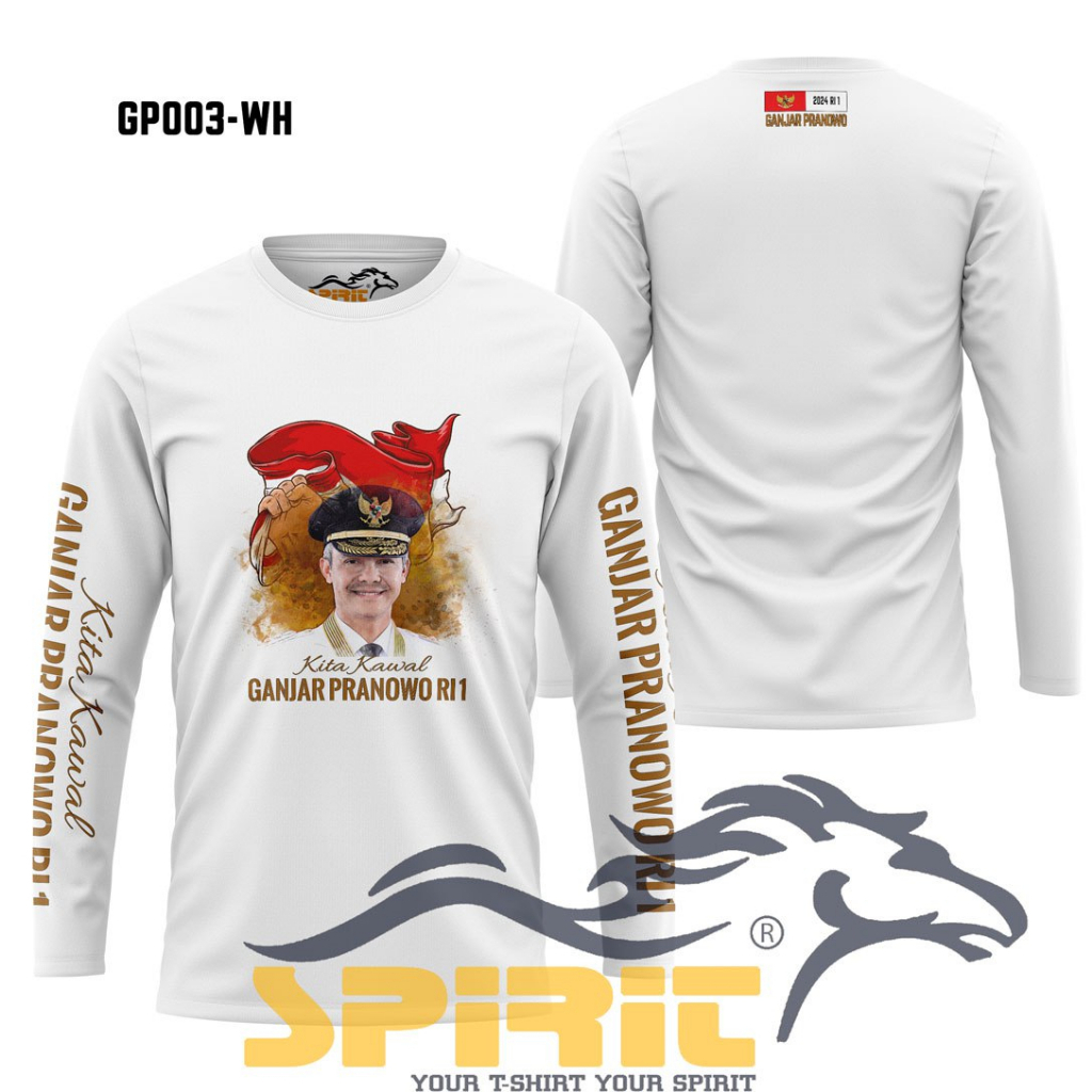 Kaos Ganjar Pranowo Presiden 2024 Baju Pria Distro Ganjar Pranowo Cotton Combed 24s Premium Terbaru