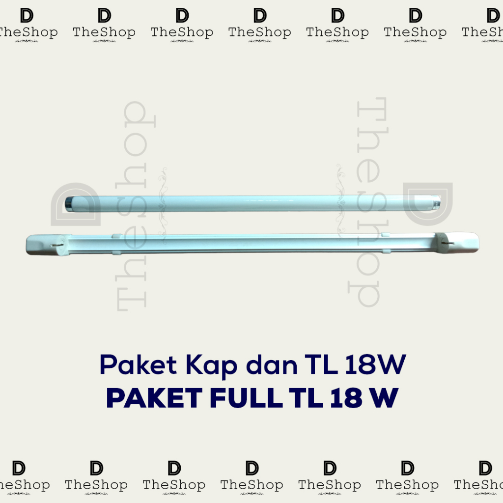 Paket Komplit Kap Dudukan Fitting Lampu TL Neon 18 20 Watt Set Elite