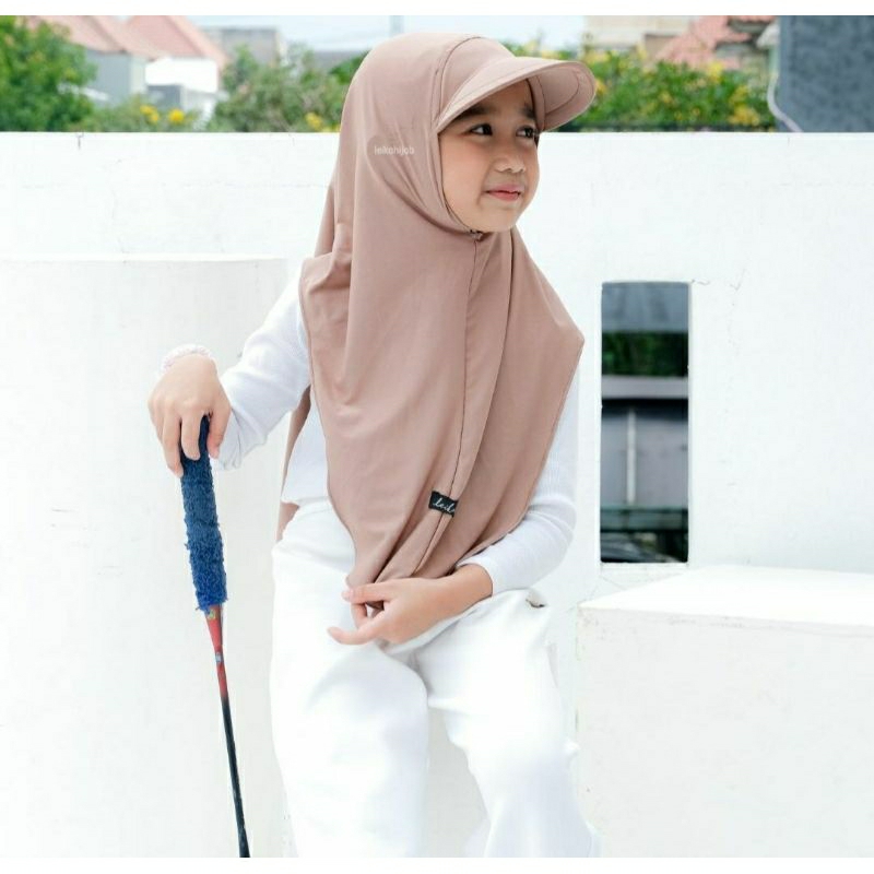 Leika-Hijab topi sporty anak jersey PREMIUM