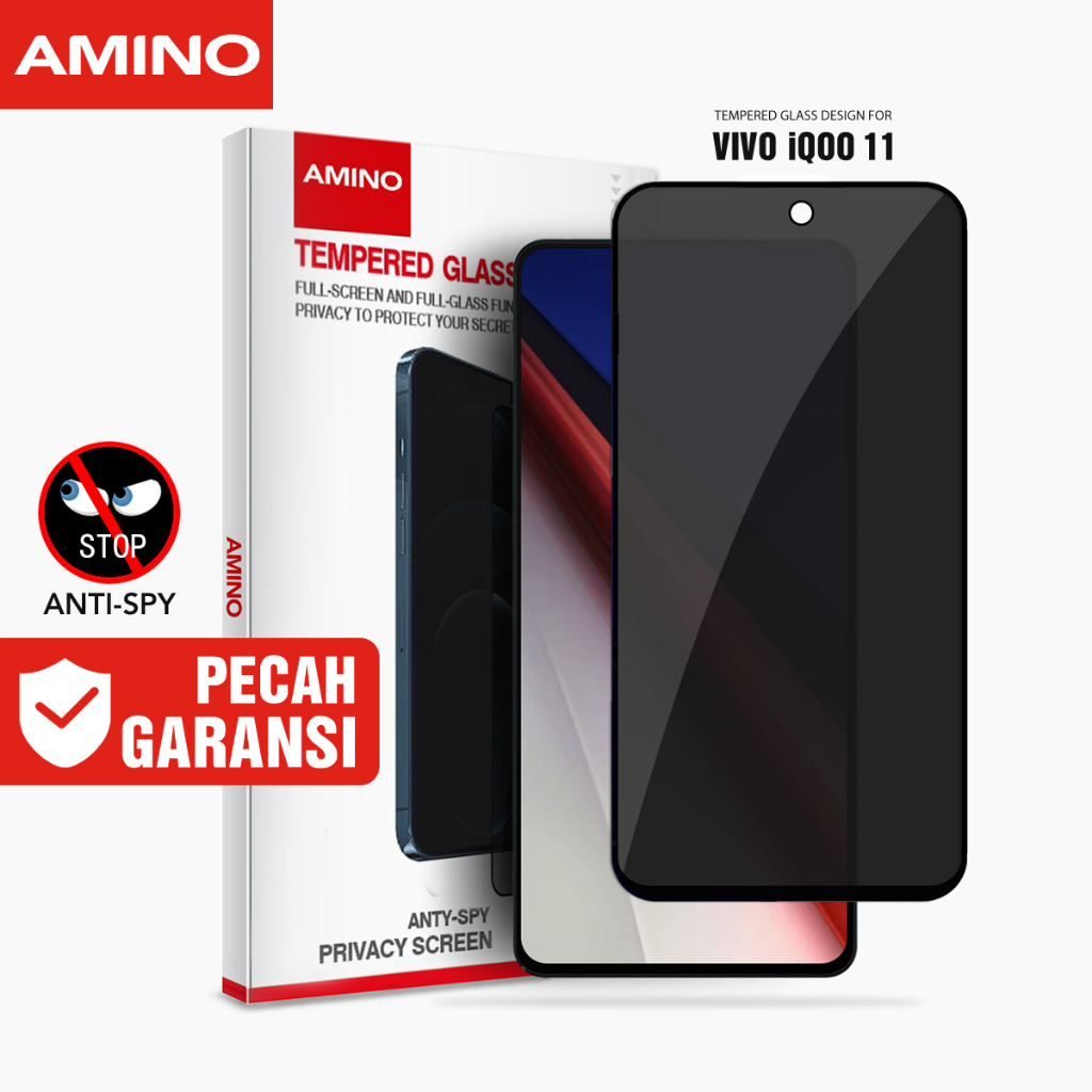 AMINO Anti Spy Tempered Glass Untuk vivo iQOO 11 / vivo iQOO 10 6.78 inch / Antispy Antigores / Anti