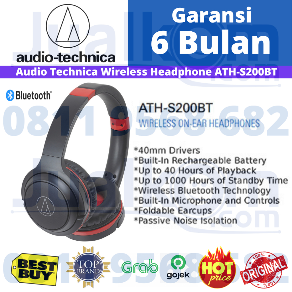 Headset Gaming Headphone Bluetooth Wireless Audio Technica ATH S200BT