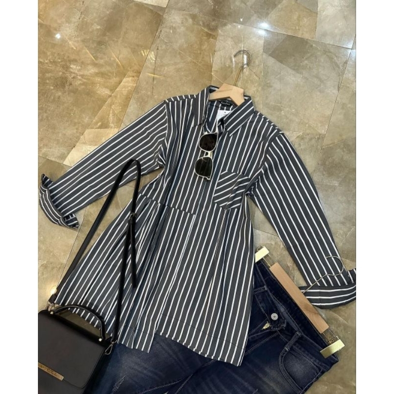 KEMEJA SALUR NURAMA // KEMEJA ATASAN WANITA SALUR STRIPES //KEMEJA NURAMA