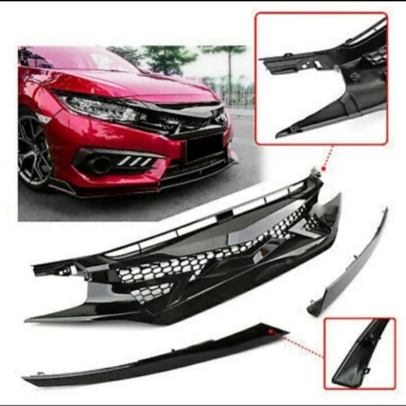 FRONT GRILL CIVIC TURBO 2016-2019 model batman