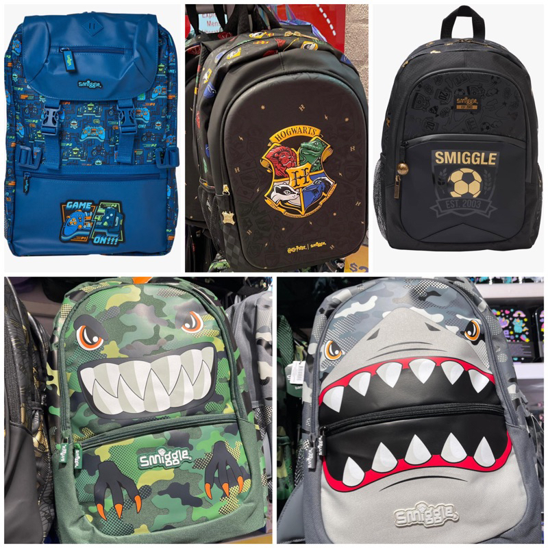 Smiggle Backpack Foldover Express Unicorn PRUU Dino Mesh Lunar Gold Tas Ransel Anak / Harry Potter O