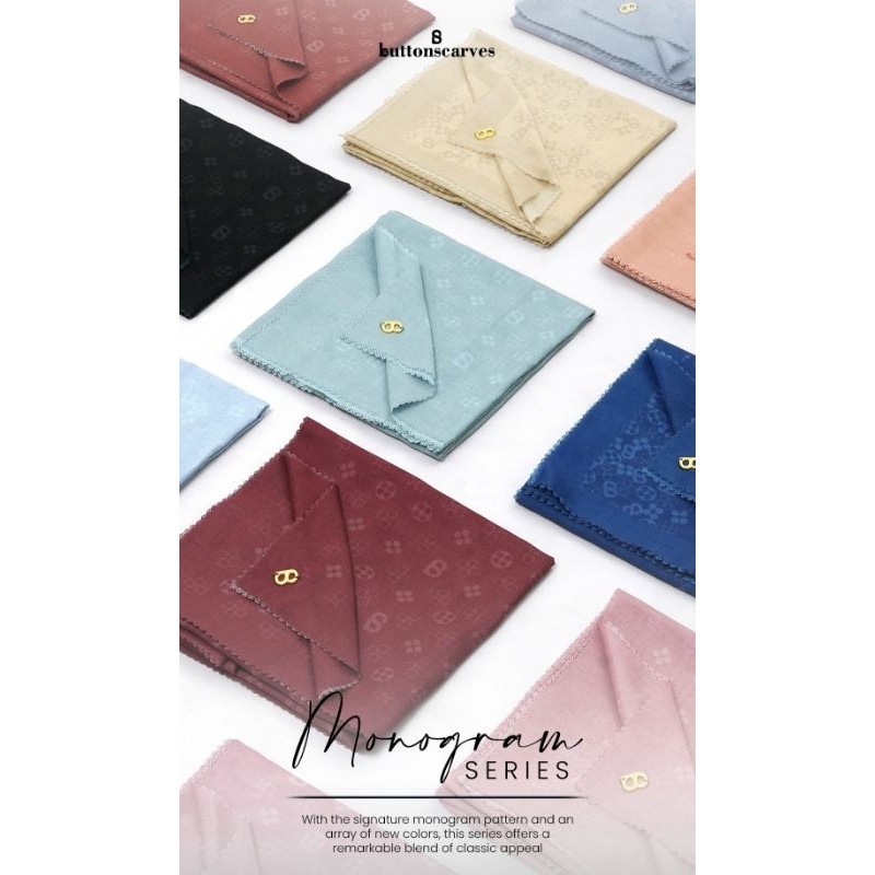 Buttonscarves Monogram Series Voal Square