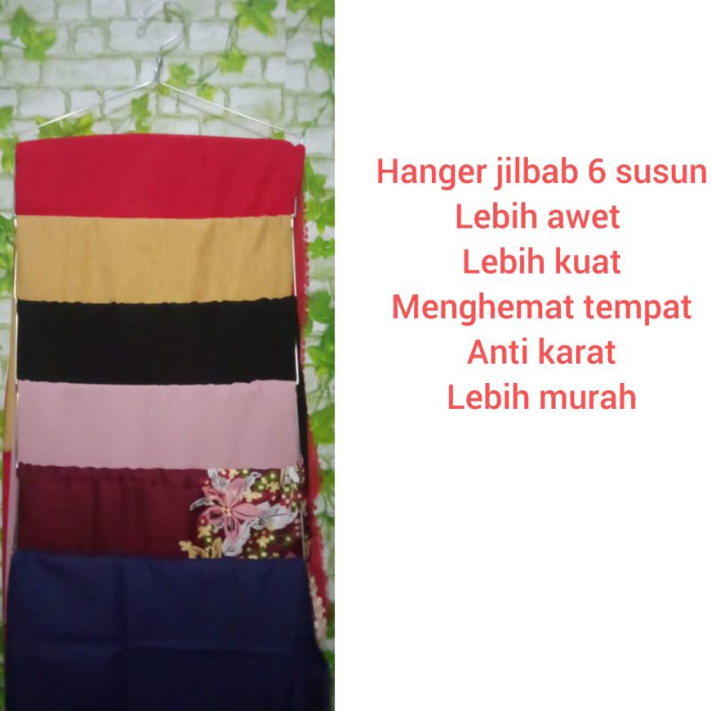 Hanger jilbab 6 susun/hanger jilbab kawat stainless/hanger jilbab anti karat dan besi 3,3mili