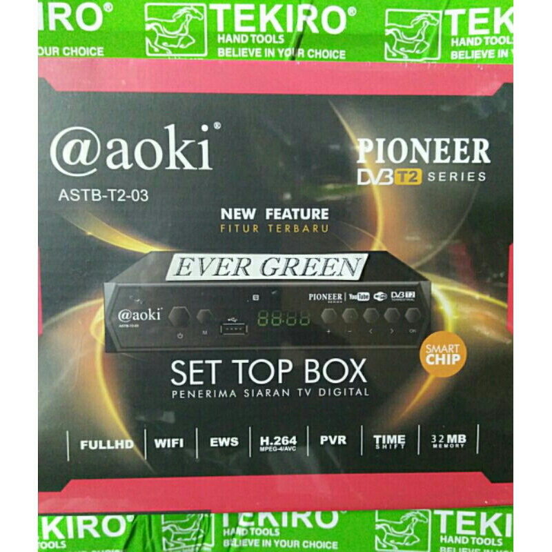 SET TOP BOX (STB) AOKI new series : PIONEER Series Type : ASTB-T2-03 (DVB-T2) / Receiver alat peneri