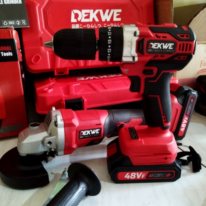 Paket Bor Gerinda Baterai Dekwe 48V