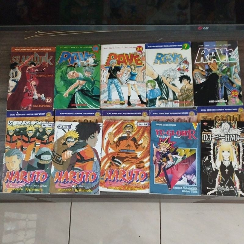 Komik 5 ribuan yu gi oh, naruto, rave, slam dunk, death note