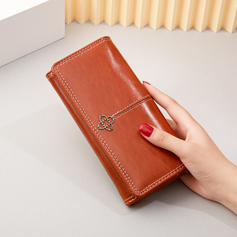 DOMPET PANJANG WANITA LIPAT PESTA PREMIUM KULIT COKLAT VILEPIN WA748B7 IMPORT KOREA SLOT KARTU ATM RESLETING KOIN BESAR LONG WALLET SIMPLE CEWEK MURAH BRANDED BATAM FASHION CASUAL