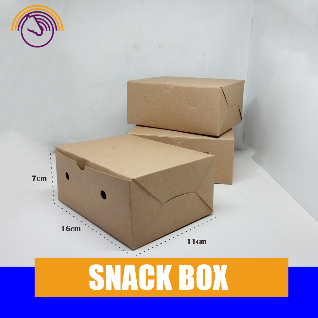Kraft Snack Box - Kotak Snack Kertas - Kotak Kue - Dus Nasi Ayam