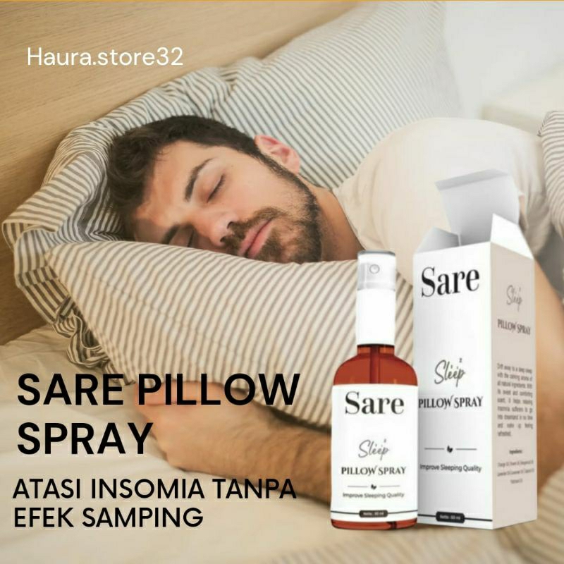 Sare pillow spray |spray aromaterapi atasi insomia|obat tidur spray yang aman tanpa efek samping|tan
