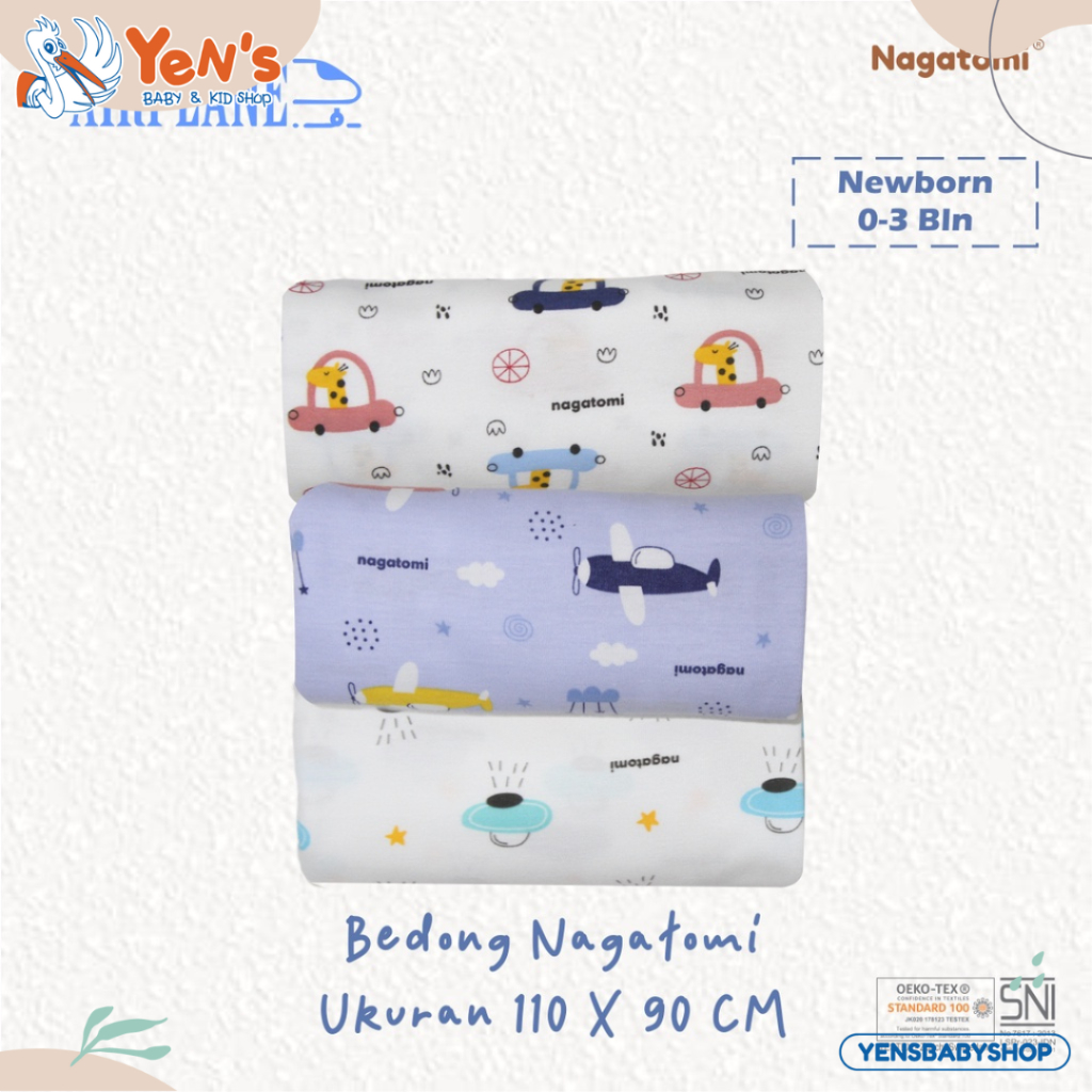 NAGATOMI - Bedong Bayi Motif Ukuran 110 X 90 CM Sunny Day/