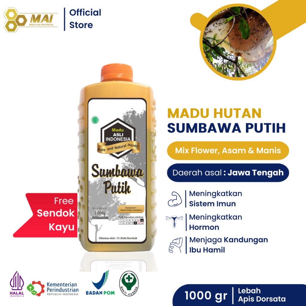 

[ PROMO ] Madu Hutan Sumbawa Putih / Lebah Apis Dorsata - Garansi Murni & Asli 100% / Madu Asli Indonesia / Madu Program hamil/ PROMIL - Bersertifikat Halal