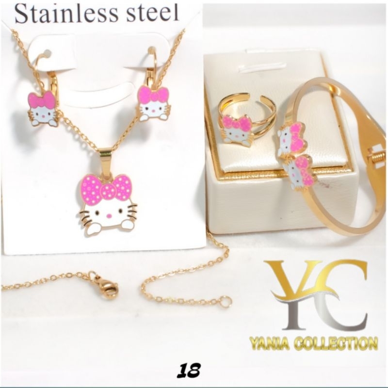 PERHIASAN ANAK KARATER 1 SET BERLAPIS EMAS 18K