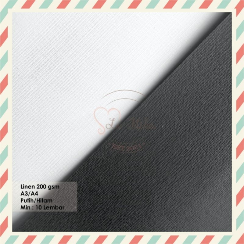 

Kertas linen 200 gsm A3 A4 putih hitam