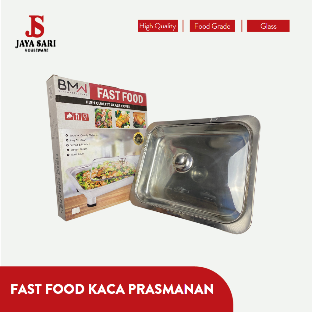 Fast Food Kaca Prasmanan Dengan Kaki / Tempat Prasmanan / BMW Glass Cover Food Serving