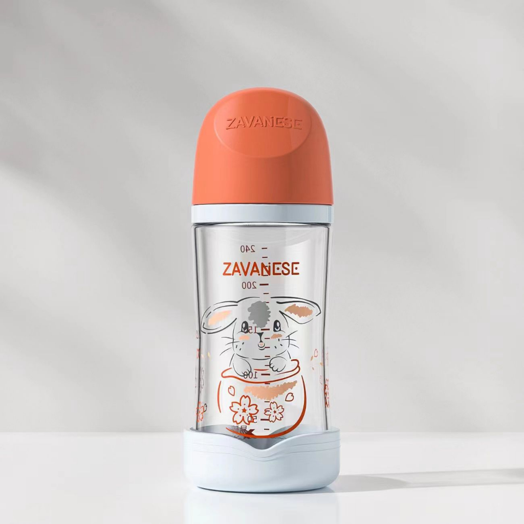 *COD* Botol Minum Bayi Zavanese 2in1& 3in 1 Dot dan Sedotan 240 & 300 ml Training Cup Karakter BPA Free-BTLKACA 3IN1 ORANGE