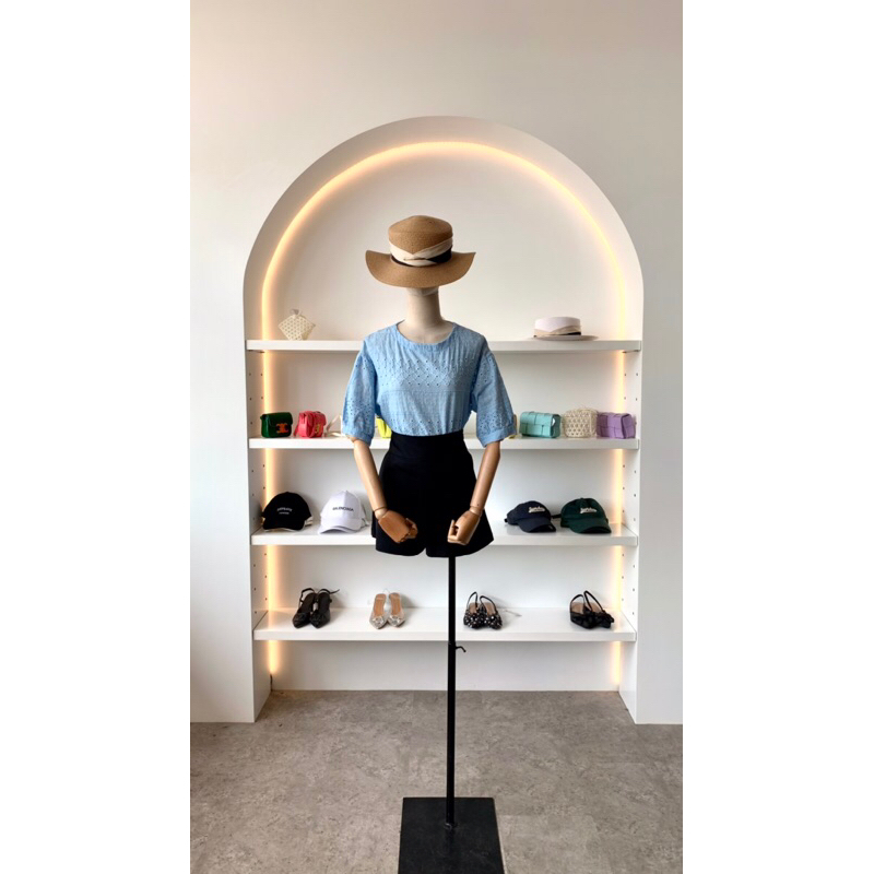 Blus atasan wanita biru muda CTL217