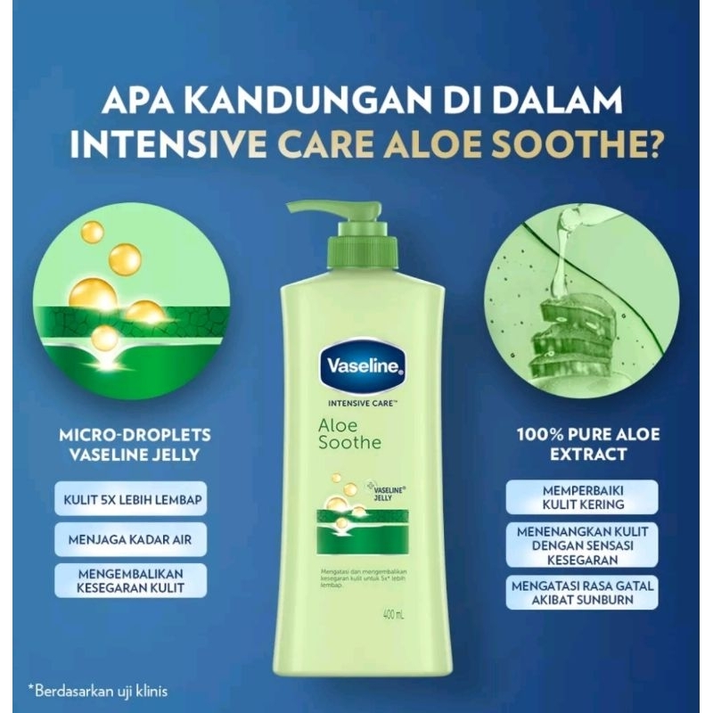 [SALE] Vaseline Lotion Intensive Care Aloe Soothe 400ml - Free packing dus