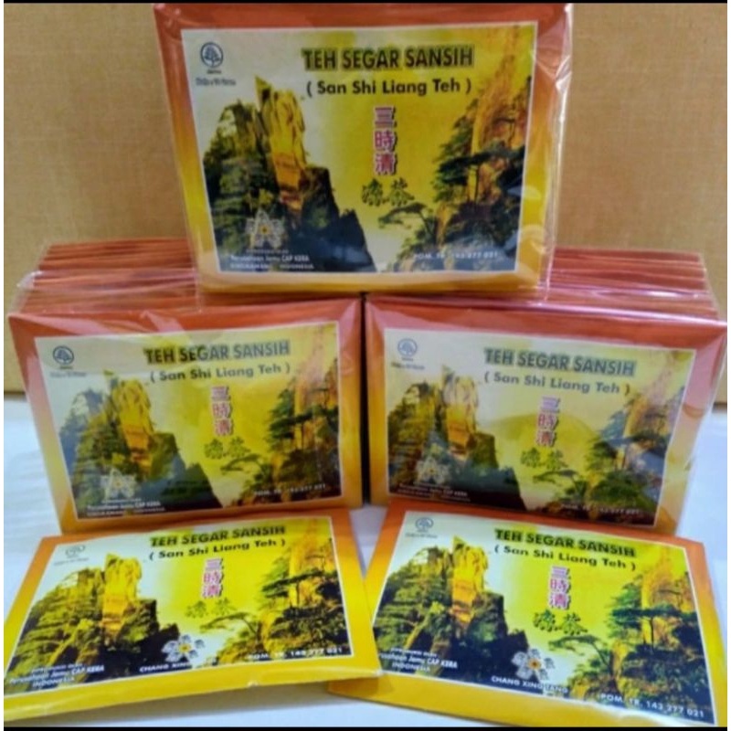 SAN SHI LIANG TEH SEGAR SANSIH 1 SACHET TEH HEBAL UNTUK PANAS DALAM