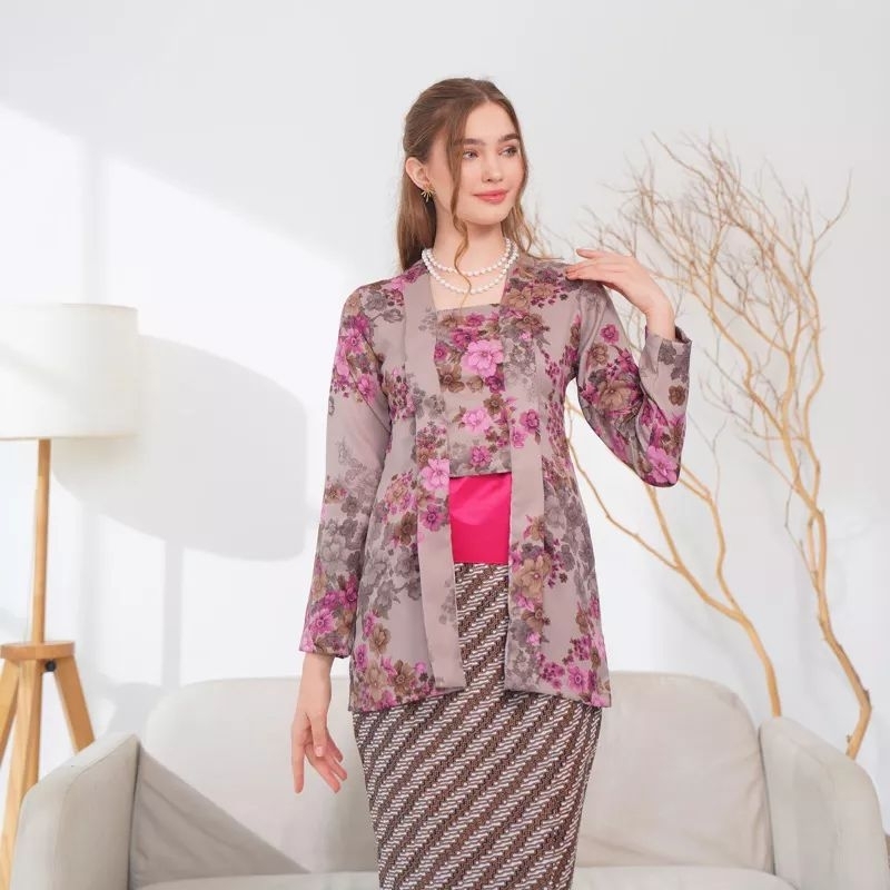 Kebaya Shakilla Floral Kutubaru Modern Lengan Panjang Bridesmaid Modern