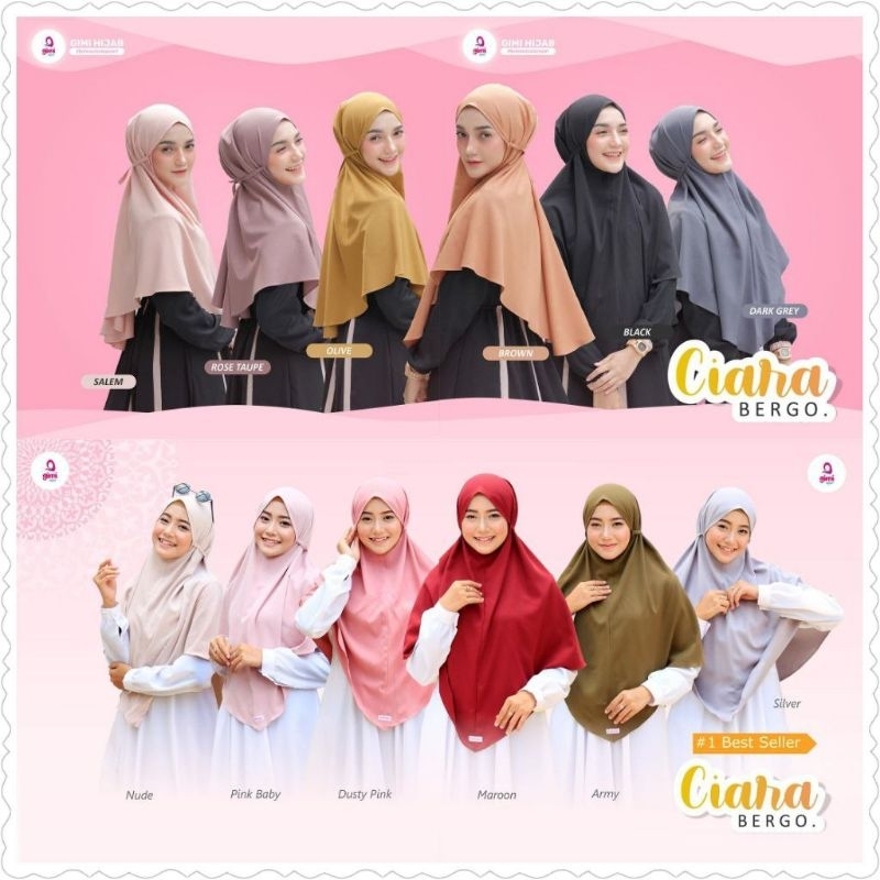 Ciara bergo hijab instan Arabella crepe by gimi hijab