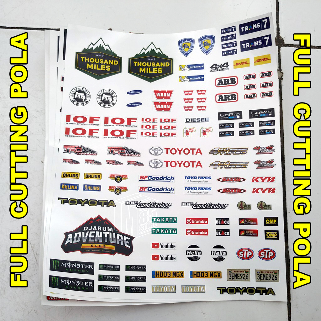 Stiker Decal RC Offroad 1/12 & 1/16 FJ40 01 (Full Cutting Pola)