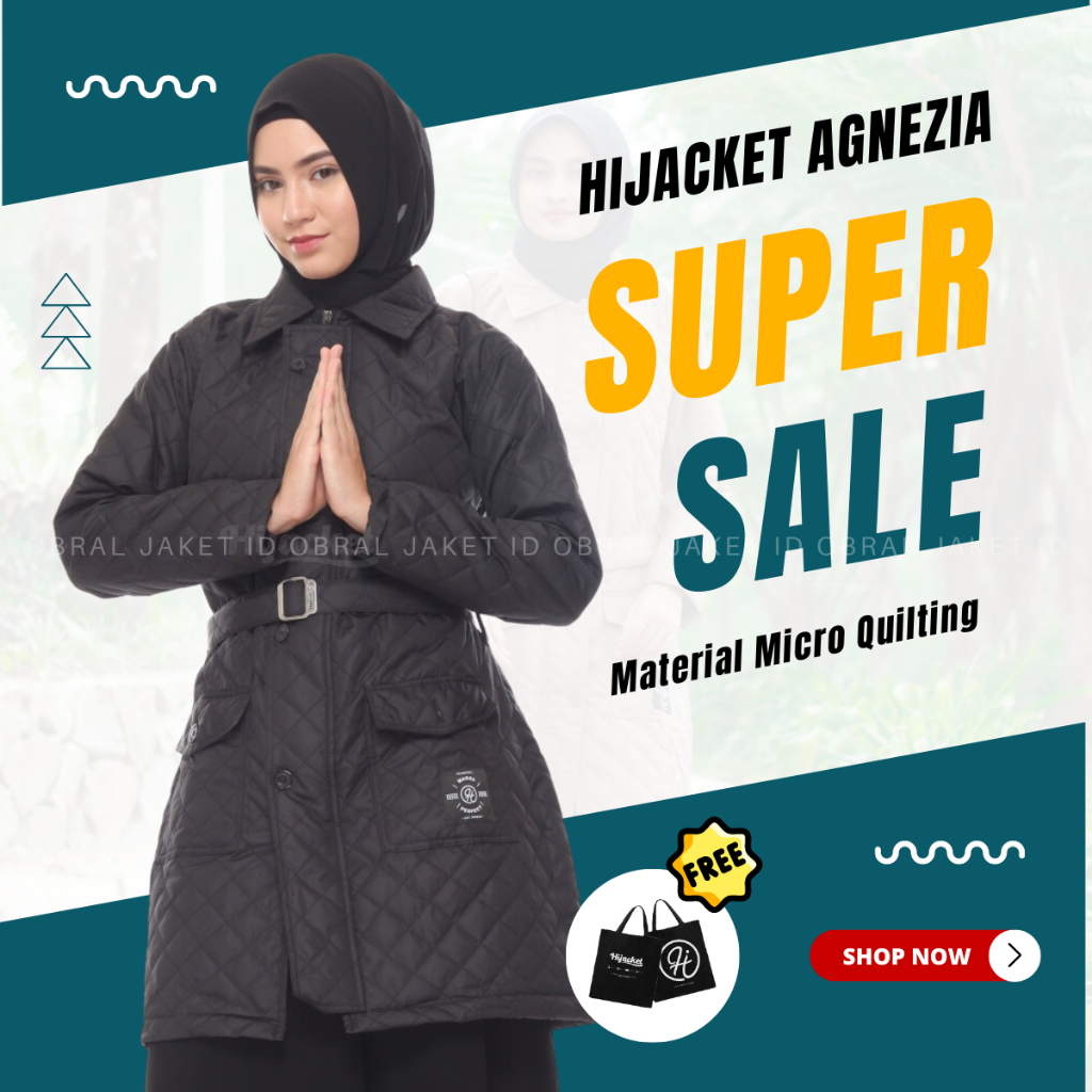 HIJACKET AGNEZIA Jaket Wanita Muslimah / Jacket Hijab Syari / Cardigan Cewek Jumbo
