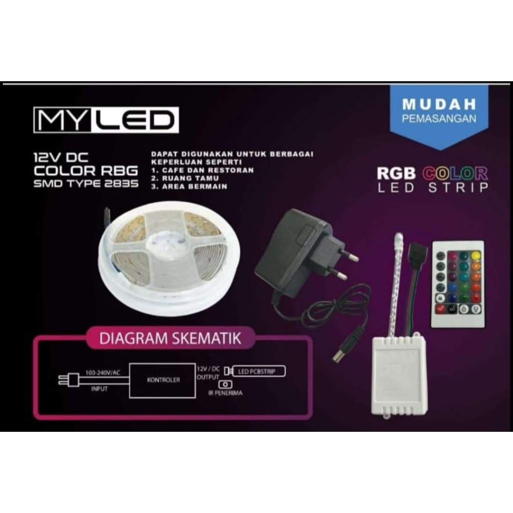 MYLED BLINK RGB Lampu LED Strip 5M + Remote RGB / LED STRIP MYLED BLINK 5M RGB REMOTE