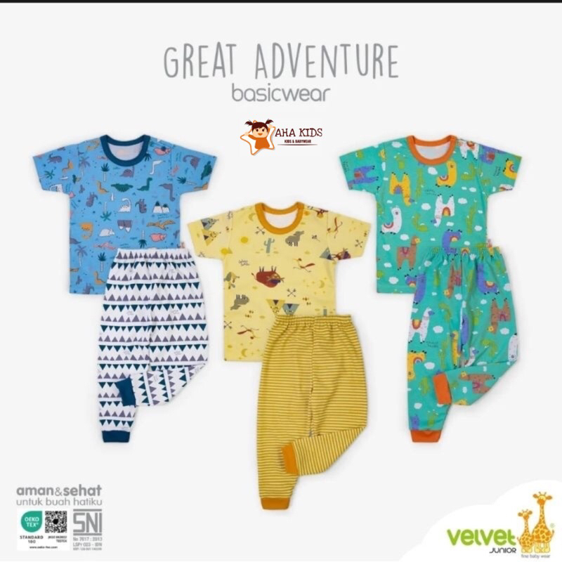 Setelan oblong Pendek Panjang Velvet Junior XL