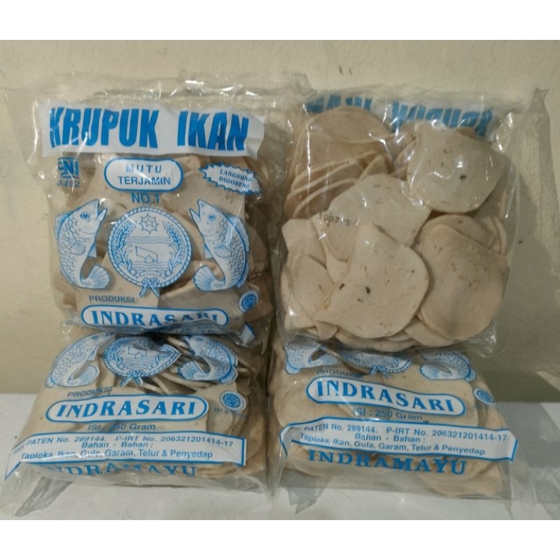 

kerupuk ikan mentah ukuran sedang & stik krupuk indrasari asli Indramayu berat 250g