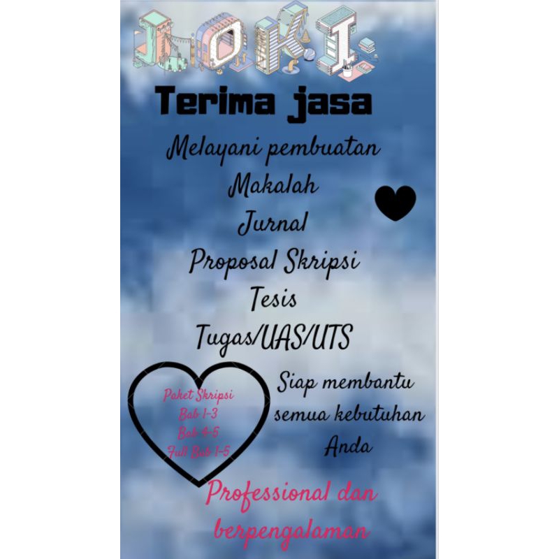 

Konsultasi/Pembuatan Jurnal / Skripsi 1-5/ Tugas/ Tesis/ dll sesuai kebutuhan