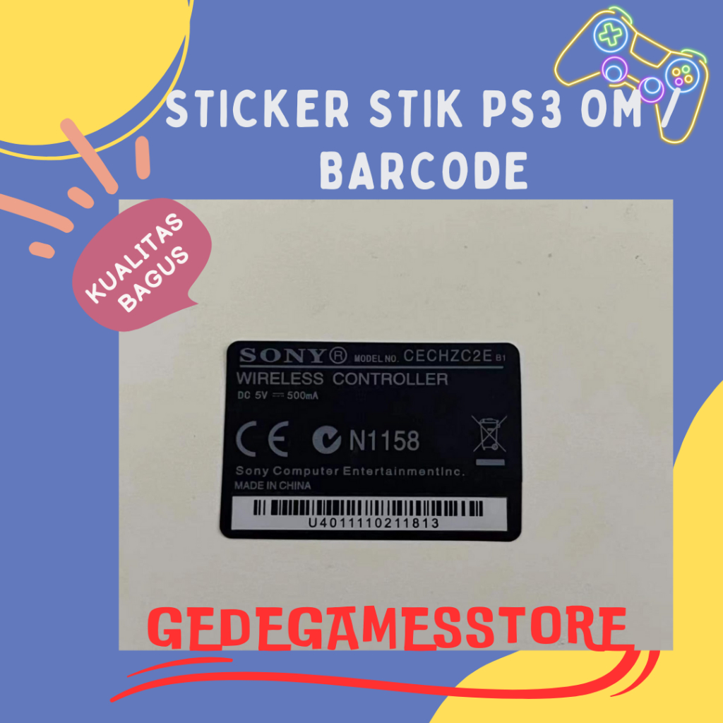 Sticker Stik PS3 Ori Mesin / Barcode Stik PS3