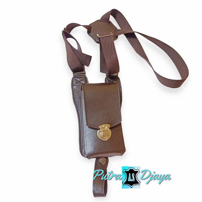 Harness bag | sarung hp selempang ketiak kulit asli vertikal.