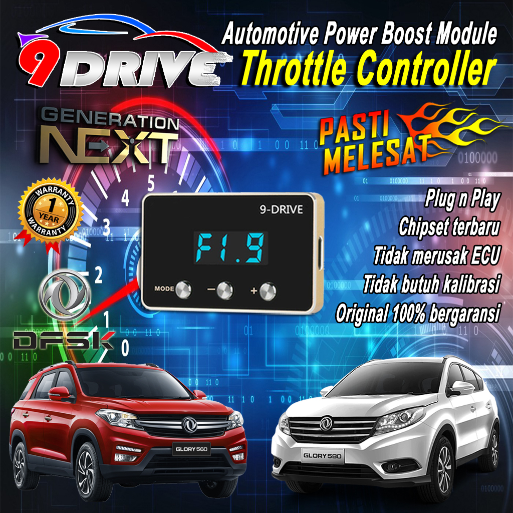 9 DRIVE DFSK THROTTLE CONTROLLER PIGGYBACK DFSK GLORY 560 580 SUPER CAP REMAP ECU MOBIL