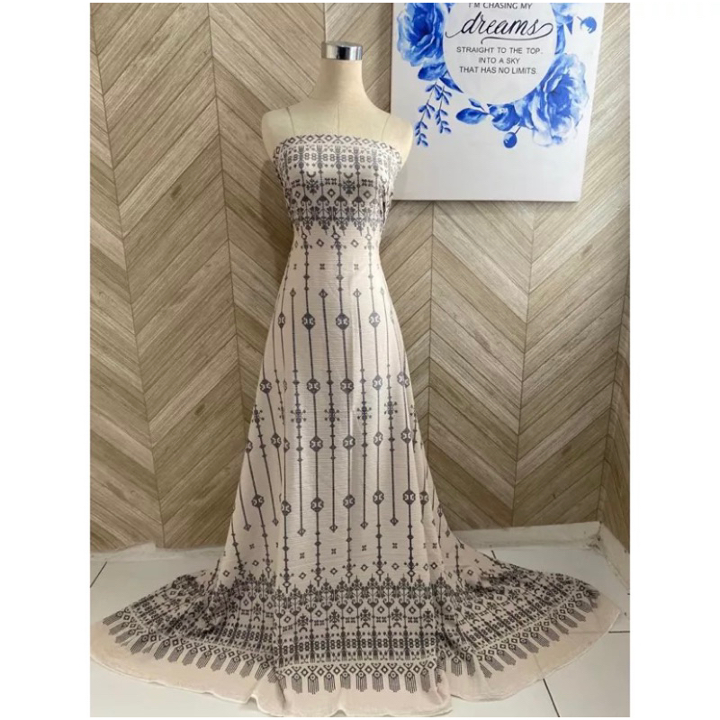 COD kain crinkle jlo motif bordir | kain crinkle motif etnik//  motif meteran | bahan meteran crinkl