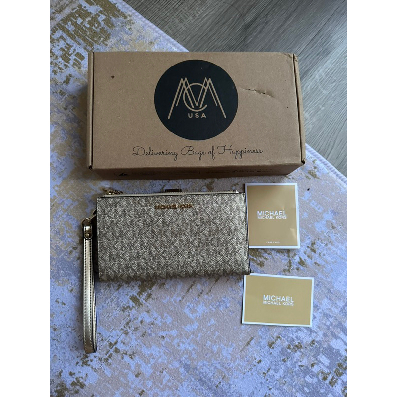 MICHAEL KORS PRELOVED JET SET TRAVEL • DOUBLE ZIP WRSTLT • MASIH MULUS • dompet michael kors • dompe