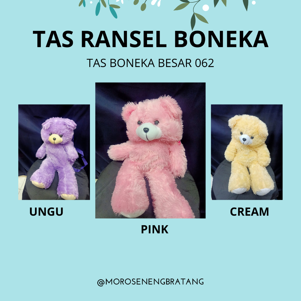 Tas boneka besar BEAR 010 ransel anak TK SD remaja  Fashion lucu beruang