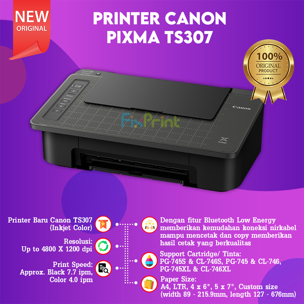 SALE Printer Canon Pixma TS307 Print Wireless SmartPhone Copy Bergaransi