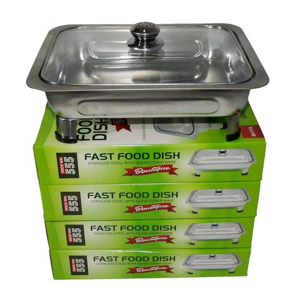 Fast Food Dish Full Kaca 5Cm Tempat Makan Prasmanan