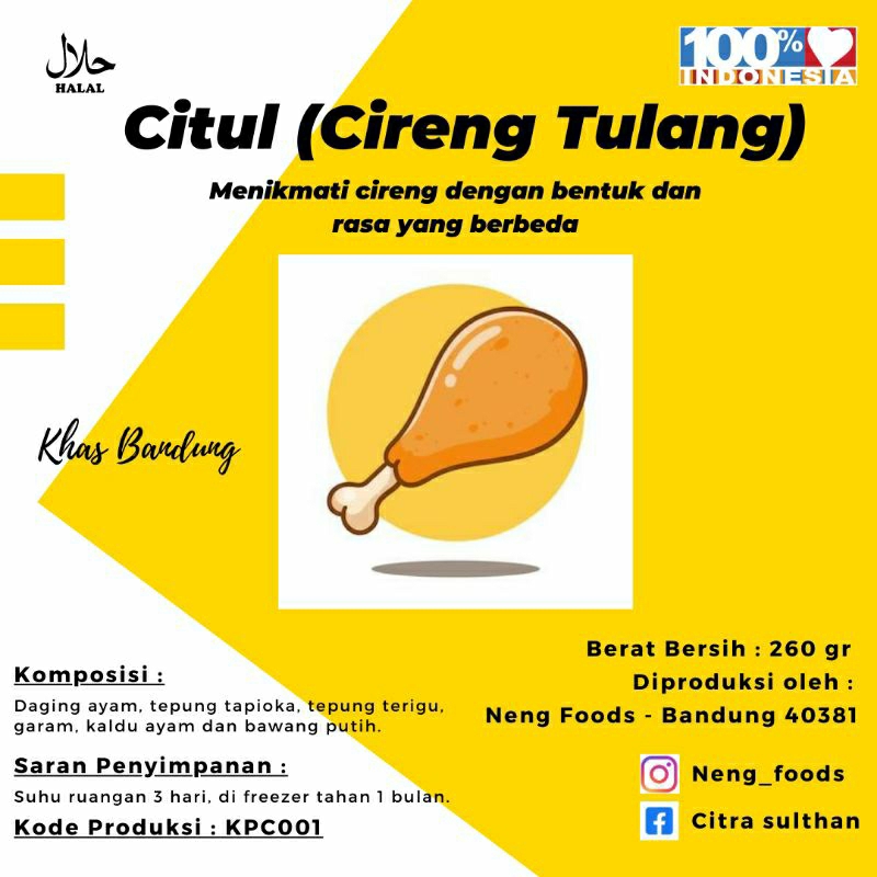 

cireng isi unik Citul "Cireng Tulang" khas Bandung Oleh oleh bandung cireng isi ayam suwir cireng frozen