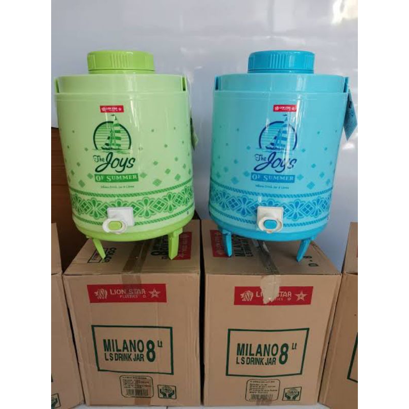 tempat air minum plastik tempat es teh manis Dispenser Drink Jar Lion Star kapasitas 8 Liter